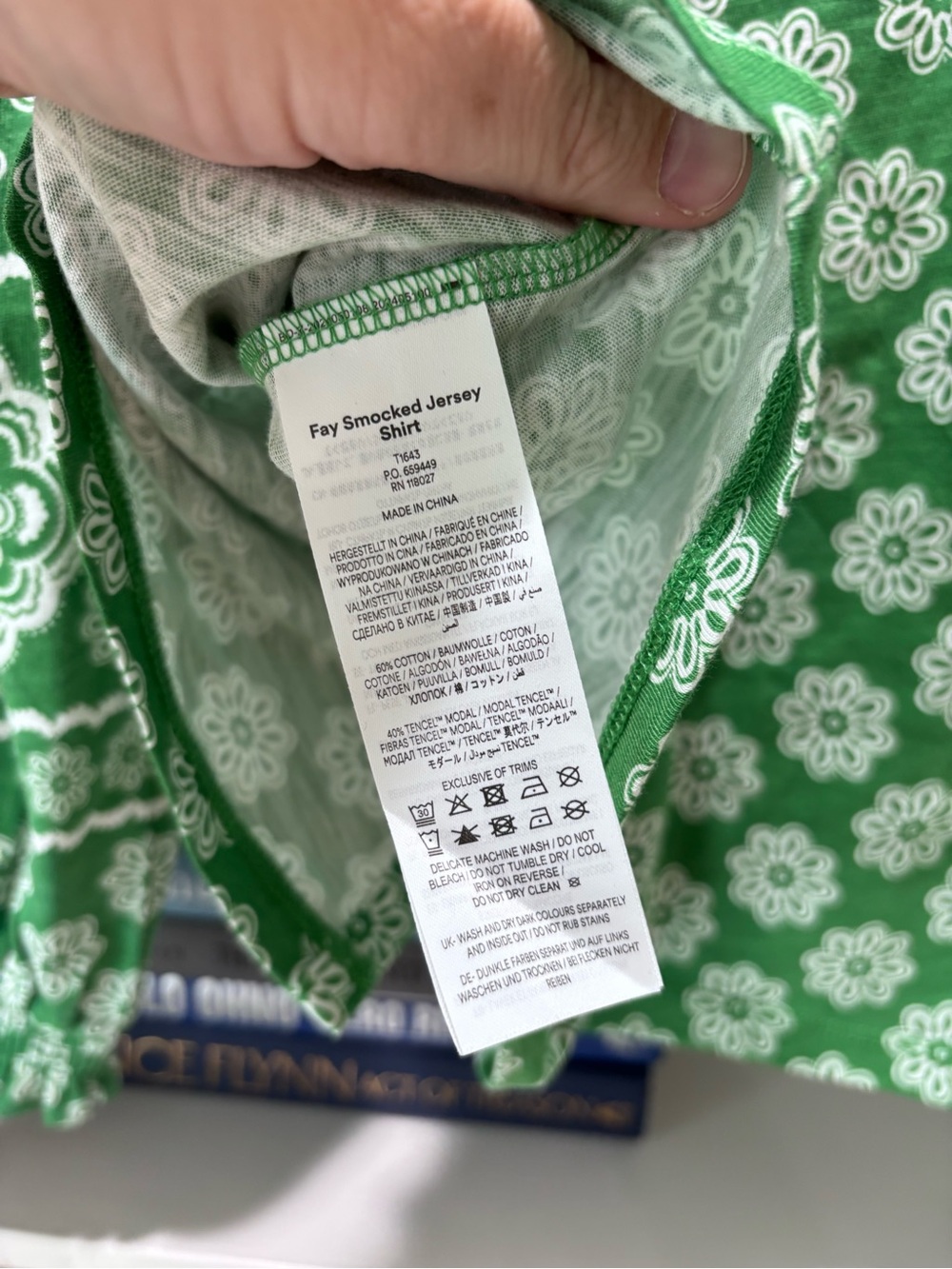 Boden Fay Smocked Shirt 8 Green - Picture 10 of 10